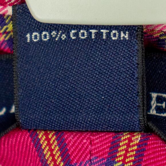 Lands' End Men's Long Sleeve Shirt Button-Down Pink White Tartan 16 32/33 Pocket - Picture 9 of 12